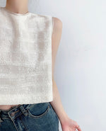 Load image into Gallery viewer, Sequin Sleeveless Top in White
