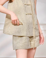 Load image into Gallery viewer, Tailored Pankou Top // Shorts in Khaki
