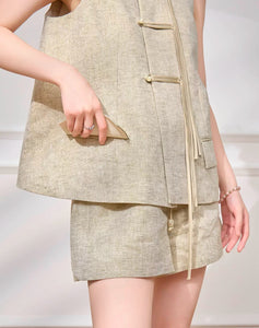 Tailored Pankou Top // Shorts in Khaki