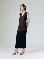 Load image into Gallery viewer, Helsey Tailored Vest in Brown
