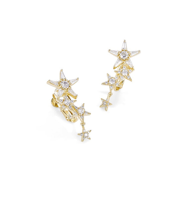 Cluster Star Drop Earrings