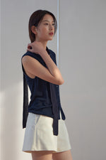 Load image into Gallery viewer, Korean Tencel Vest Top + Neck Tie [4 Colours]

