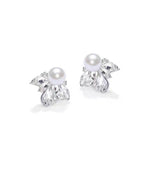 Load image into Gallery viewer, Cluster Diamante Pearl Earrings
