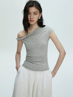 Load image into Gallery viewer, Asymmetric Twist Stretch Top [2 Colours]
