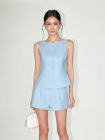 Load image into Gallery viewer, Tailored Peplum Vest // Shorts [2 Colours]
