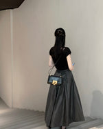 Load image into Gallery viewer, Korean Diino Textured A-Line Skirt [2 Colours]
