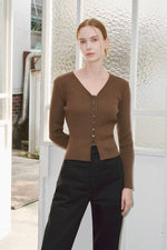 Load image into Gallery viewer, Korean Split Hem Ribbed Cardigan [4 Colours]
