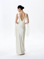 Load image into Gallery viewer, Multi-Way Sheer Drape Satin Gown in Yellow

