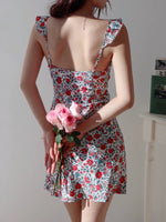 Load image into Gallery viewer, Dahlia Floral Flutter Strap Mini Dress [2 Colours]
