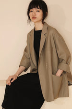 Load image into Gallery viewer, Oversized Hook Blazer in Khaki
