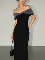 Load image into Gallery viewer, Contrast Off Shoulder Twist Dress [2 Colours]
