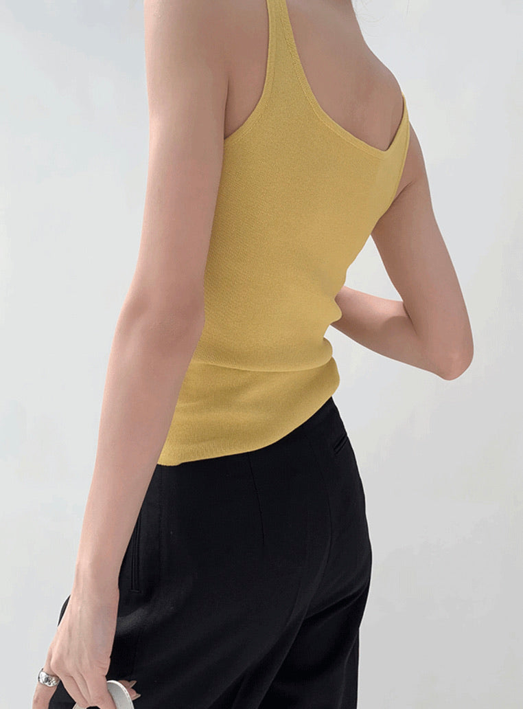 Light Knit Tank Top in Yellow