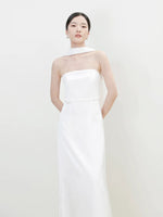 Load image into Gallery viewer, Multi-Way Bustier Gown + Drape Sash in White
