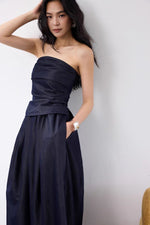 Load image into Gallery viewer, Bustier Top // Pocket Skirt Set in Navy
