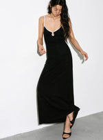 Load image into Gallery viewer, Tencel Contrast Maxi Dress in Black
