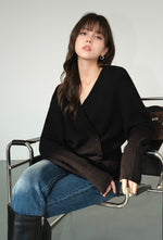Load image into Gallery viewer, Wrap Button Cardigan in Black

