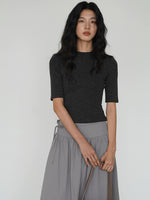 Load image into Gallery viewer, Melange Mid Sleeve Knit Top [2 Colours]
