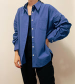 Load image into Gallery viewer, Korean Oversized Cotton Pocket Shirt in Blue
