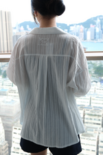 Load image into Gallery viewer, [Ready to Ship] Korean Textured Semi-Sheer Oversized Shirt [2 Colours]
