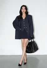 Load image into Gallery viewer, Tailored Vest + Blazer in Navy
