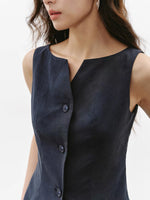 Load image into Gallery viewer, Tencel Vest // Trousers Set in Navy
