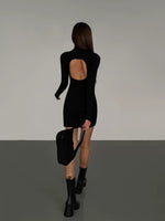 Load image into Gallery viewer, Back Cutout Stretch Mini Dress in Black
