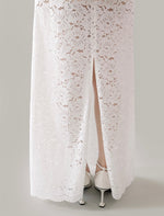 Load image into Gallery viewer, Floral Lace Bustier Maxi Dress in White
