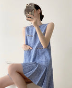 Load image into Gallery viewer, Chain Detail Pleat Shift Dress [2 Colours]
