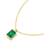 Load image into Gallery viewer, Emerald Square Pendant Chain Necklace

