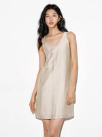 Load image into Gallery viewer, Tencel Blend Shift Dress in Champagne
