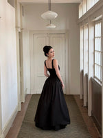 Load image into Gallery viewer, Sweetheart Bustier Flare Maxi Dress in Black
