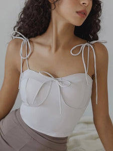 Padded Ribbon Tie Bustier Top [3 Colours]
