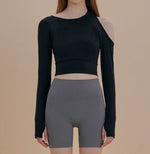 Load image into Gallery viewer, Padded Cutout Long Sleeve Top [2 Colours]
