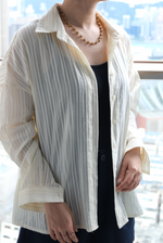 Load image into Gallery viewer, [Ready to Ship] Korean Textured Semi-Sheer Oversized Shirt [2 Colours]
