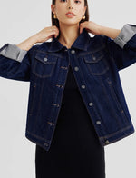 Load image into Gallery viewer, Classic Denim Jacket in Navy
