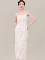 Load image into Gallery viewer, Lace Shift Dress in White
