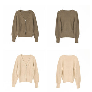 Ribbed Split Hem Cardigan [2 Colours]