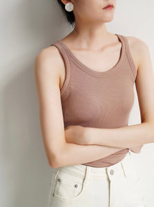 Classic Padded Stretch Tank Top [5 Colours]