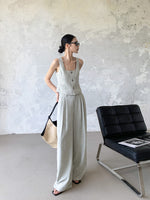 Load image into Gallery viewer, Textured Vest+ Trousers Set in Grey
