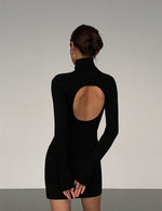 Load image into Gallery viewer, Back Cutout Stretch Mini Dress in Black
