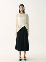 Load image into Gallery viewer, Tencel Wool Blend Fine Knit Sweater [2 Colours]
