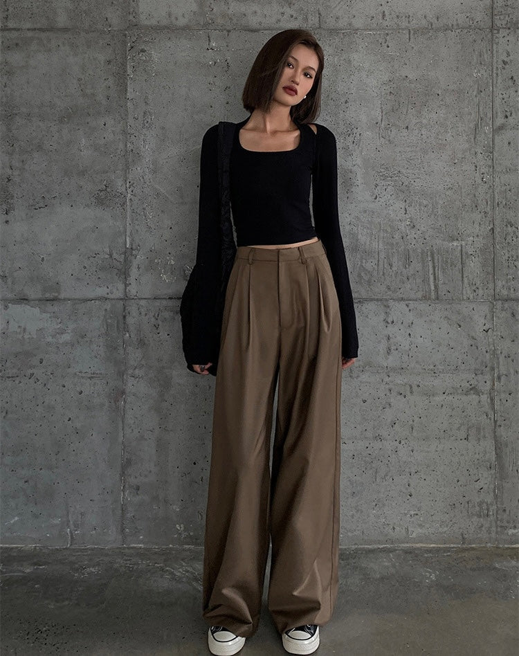 [Ready Stock] Classic Wide Leg Hook Trousers - S
