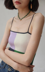 Light Knit Colourblock Camisole in Multi