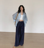 Load image into Gallery viewer, Wide Flare Leg Jeans in Navy
