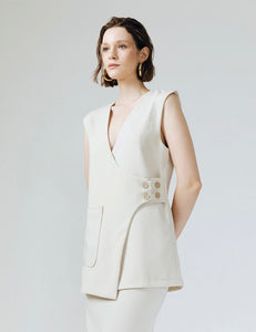 Helsey Tailored Vest in White