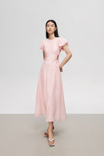 Load image into Gallery viewer, [Ready Stock] Tencel Puff Sleeve Cutout Dress - L
