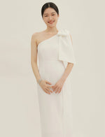 Load image into Gallery viewer, [Ready to Ship] Toga Bow Slit Midi Dress in White
