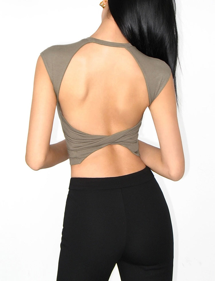 Padded Drop Back Twist Top [4 Colours]