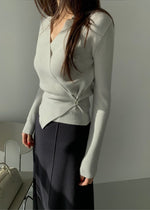 Load image into Gallery viewer, Korean Collar Wrap Knit Cardigan [3 Colours]
