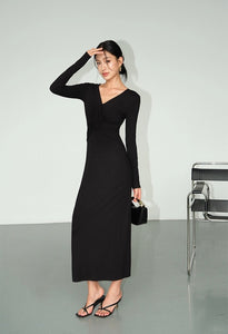 Long Sleeve Twist Dress [2 Colours]